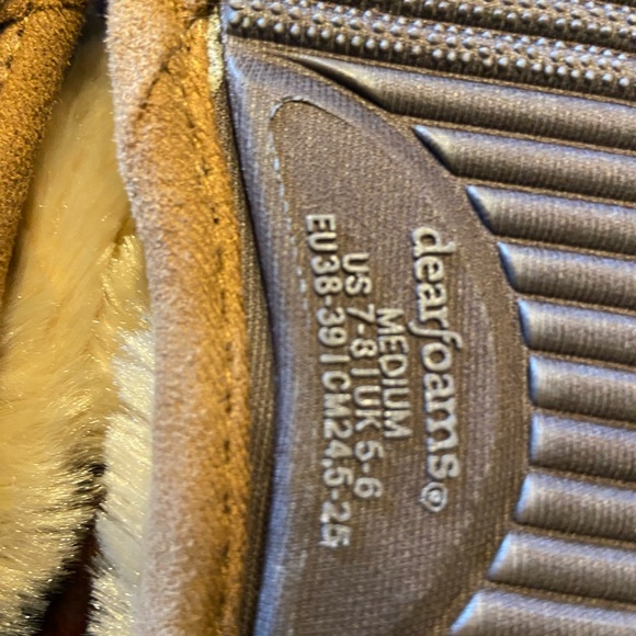 Dearfoams slip on furry chestnut medium slippers size 7-8 - Picture 5 of 12